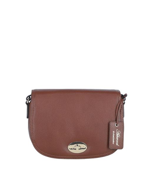 Ashwood Leather Brown 'Stellia' Real Crossbody Bag With Twist Lock