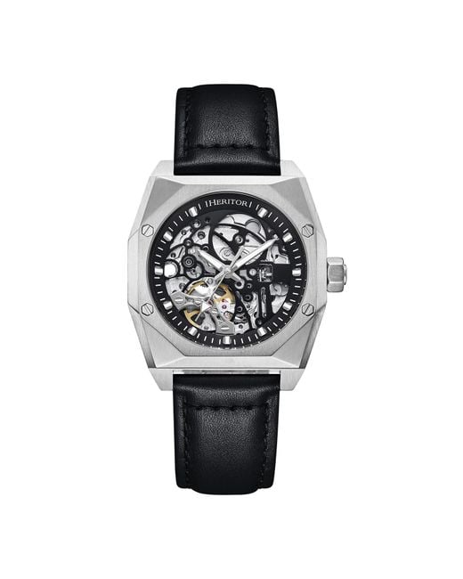 Heritor Elliott LeatherBand Watch in Metallic for Men Lyst UK
