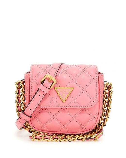 Guess Giully Micro Mini Flap Bag in Pink | Lyst UK