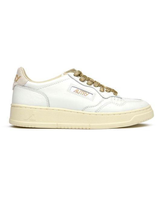 Autry White Medalist Low Trainers