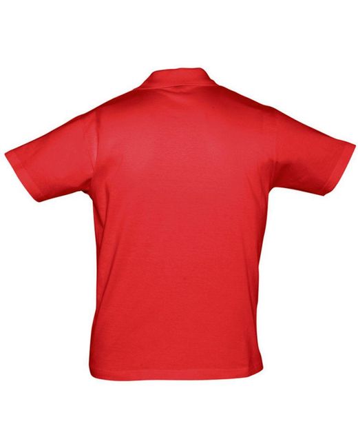 Sol's Red Prescott Jersey Short Sleeve Polo Shirt Cotton for men