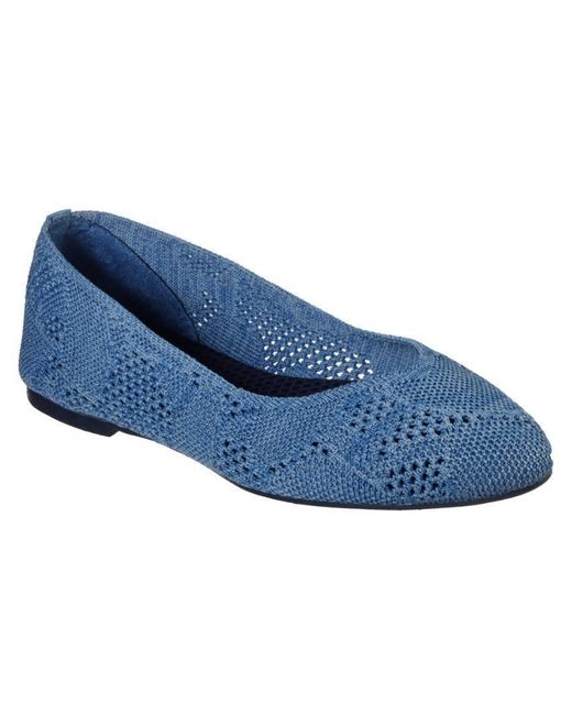 Skechers Blue Cleo Knitty City Slip On Shoes