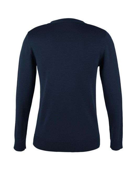 Sol's Blue Ladies Golden V Neck Cardigan