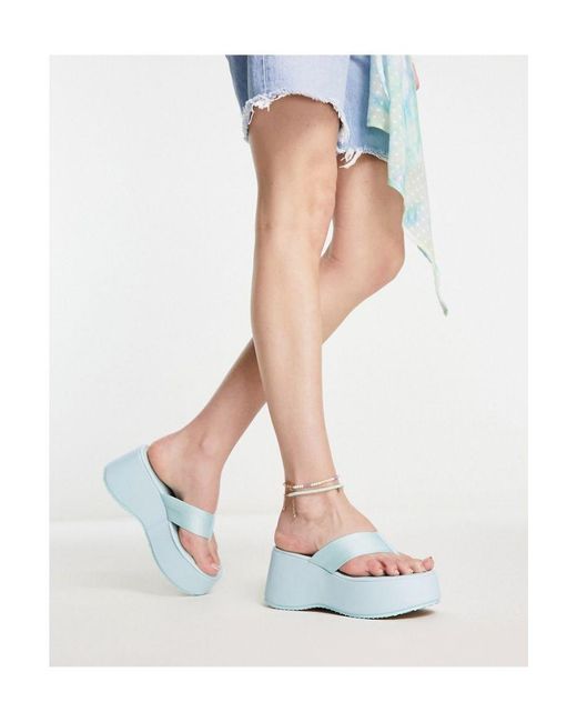 SIMMI White London Miellahi Toe Thong Flatform Sandals