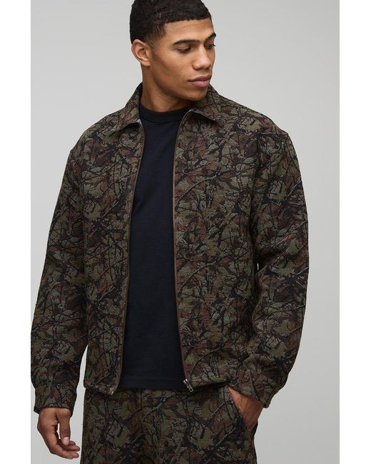 BoohooMAN Gray Oversized Acid Washed Camo Overshirt for men