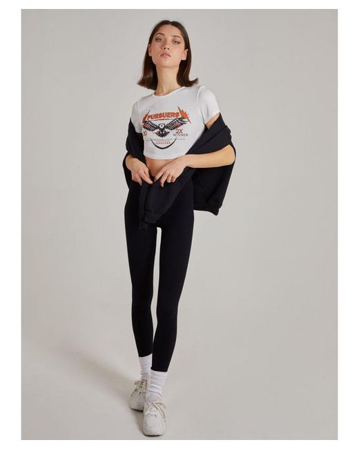 Pink Vanilla Gray Cropped Ribbed Band Tee
