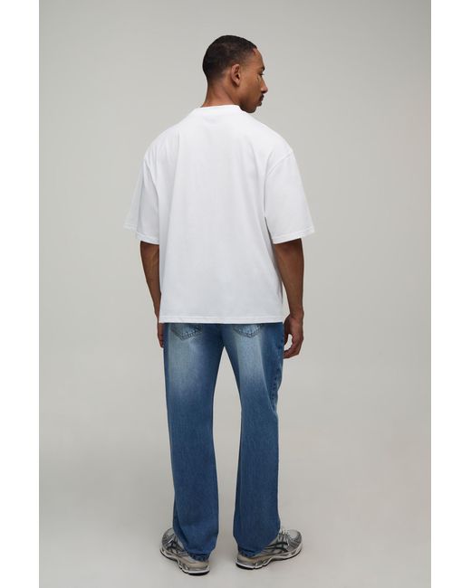 BoohooMAN Blue Essential Straight Fit Jeans for men