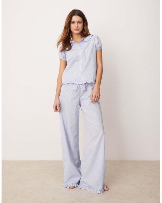 ASOS Multicolor Lounge Peter Pan Collar Pyjama Blouse