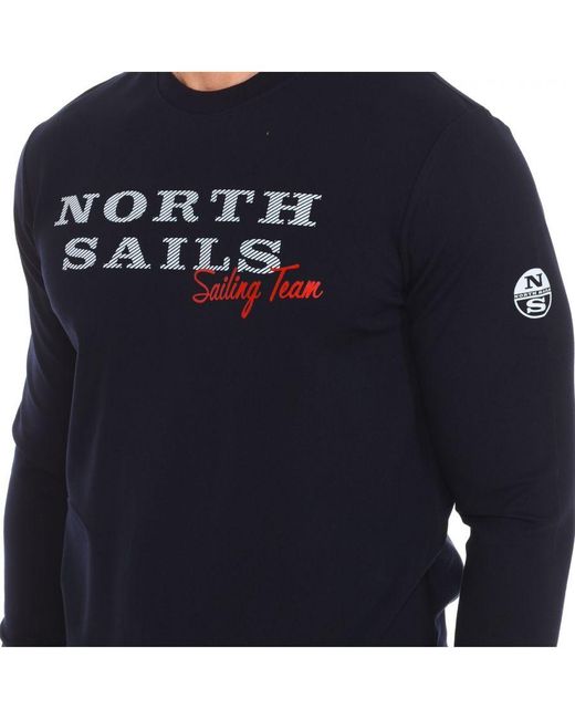 North Sails Blue Long-Sleeved Crew-Neck Sweatshirt 9022970 for men