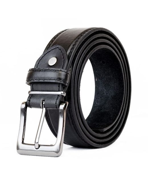 Woodland Leathers Black Belt – Double Stitched 1.25″ Leather Lined for men