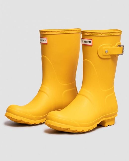 Hunter Yellow Original Short Wellies