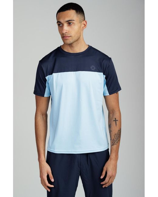 Foray Blue Short Sleeve Technical Stretch Performance T-Shirt for men