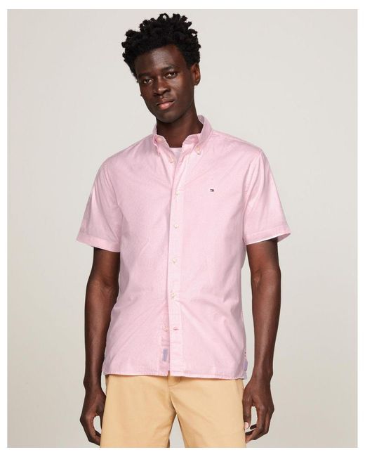 Tommy Hilfiger Pink Flex Poplin Shirt for men