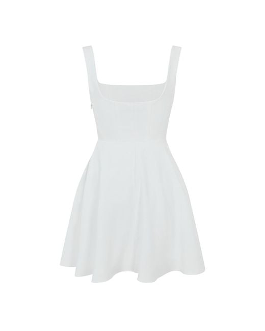 Odd Muse White Square Neck Mini Dress