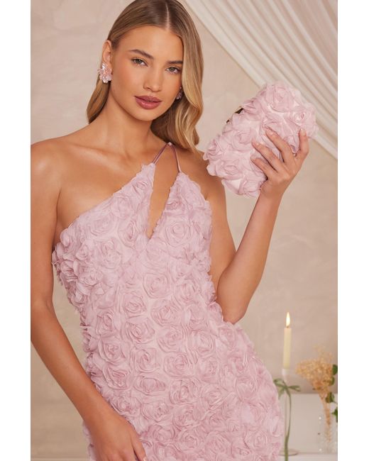 Quiz Pink Organza Rose Box Bag