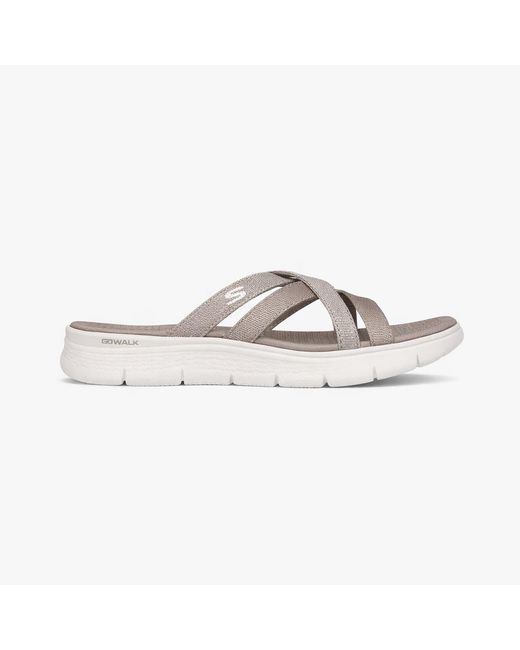 Skechers White Go Walk Flex Sandal-Ssselena Mules Sandals