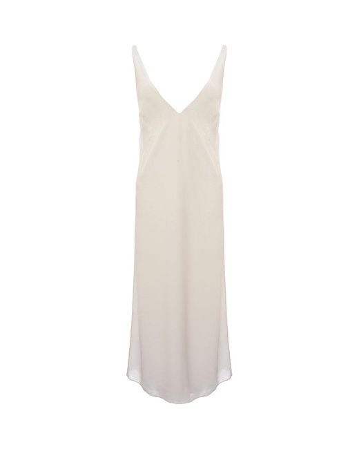 Raey White Bust Cup Deep V-Neck Slip Dress