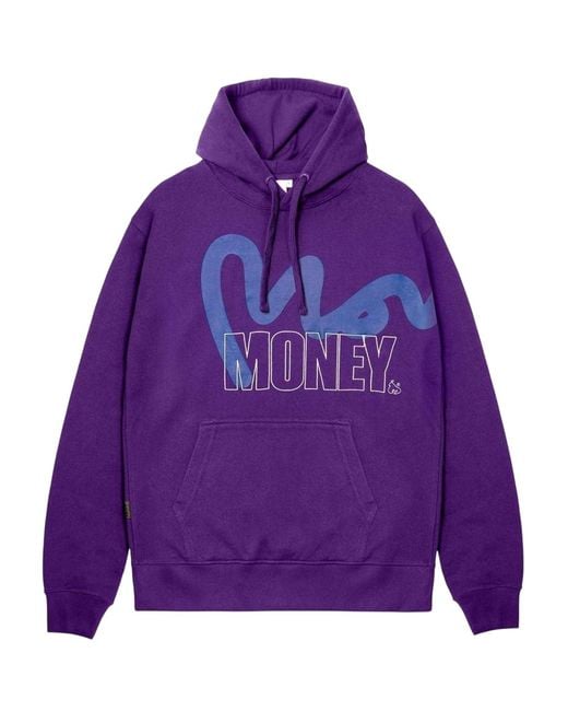 Money Purple Block Stencil Hoodie Cotton
