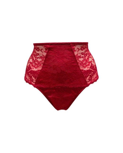 Pour Moi Red 22805 For Your Eyes Only High Waisted Crotchless Thong