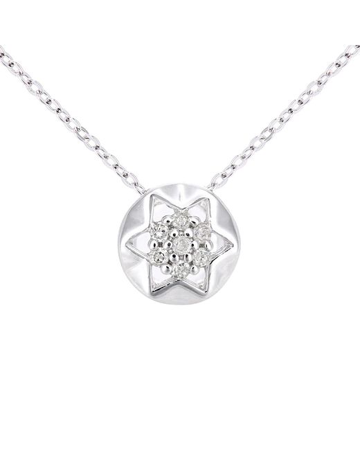 DIAMANT L'ÉTERNEL 9ct Witgouden Diamanten Stervormige Stud-hangerketting Met Een Lengte Van 46 Cm in het White