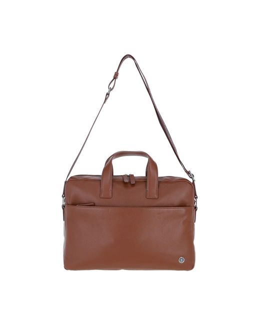 Brampton London Brown 'Commandeer' Real Leather Laptop Bag for men