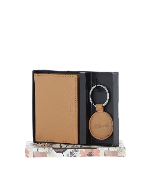 Ashwood Leather Black Elegant Real Card Holder & Key Ring Set