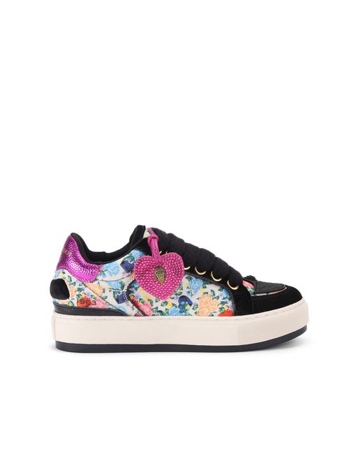 Kurt Geiger Blue Canvas Southbank Tag Sneakers