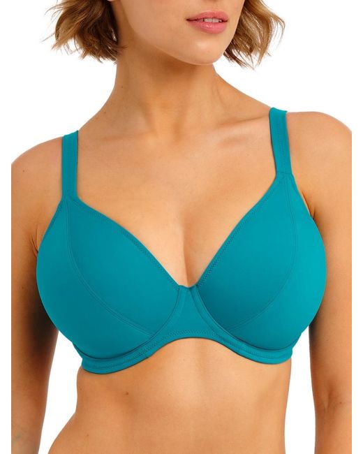 Freya Blue Jewel Cove Plunge Bikini Top