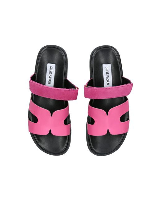 Steve Madden Pink Suede Missile Sandals