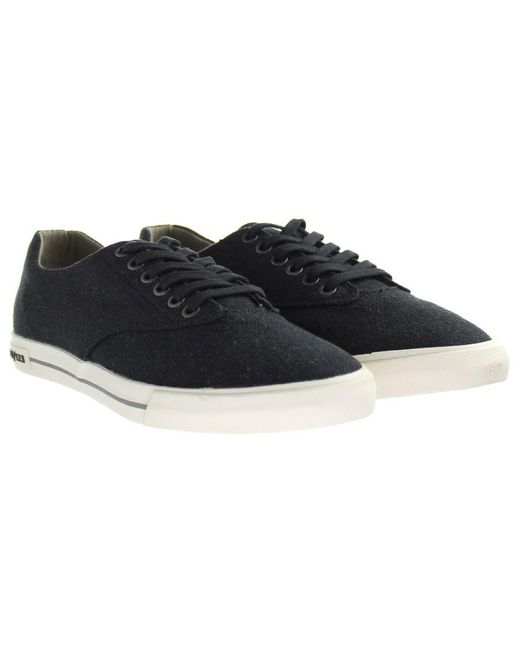 Seavees Black Hermosa Plimsoll Standard Linen for men