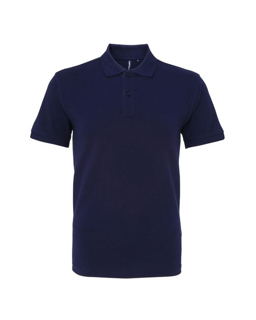 Asquith & Fox Blue Plain Short Sleeve Polo Shirt Cotton for men