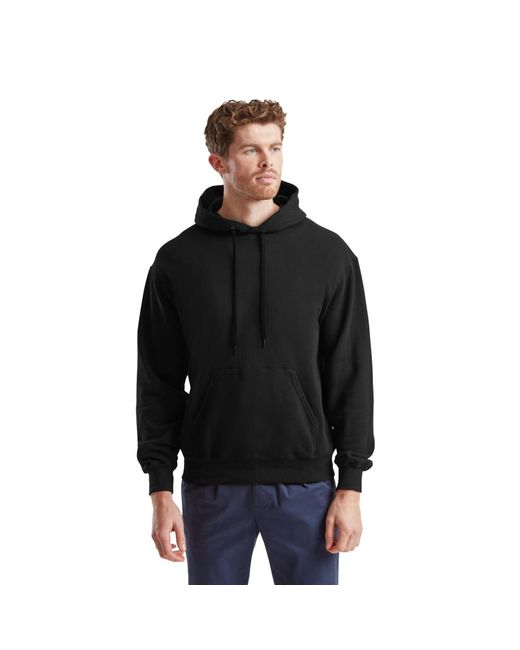 Fruit Of The Loom Black Cotton Hoodie for men