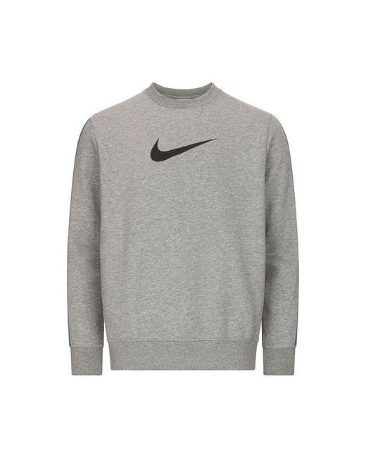 Nike Gray Repeat Crew Neck Sweatshirt Pullover for men