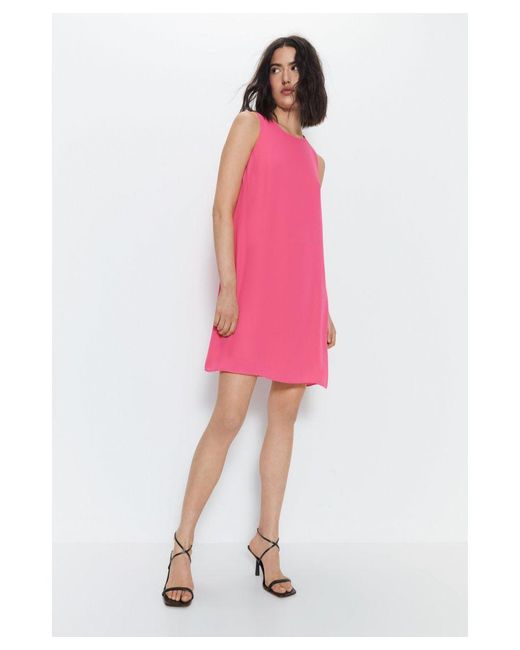 Warehouse Pink Sleeveless Shell Dress