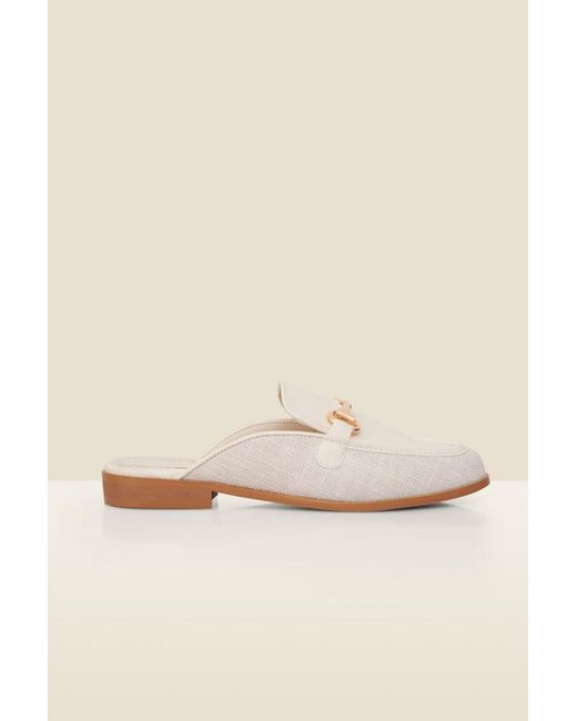 Sosandar Natural Ecru Snaffle Trim Mule Loafer