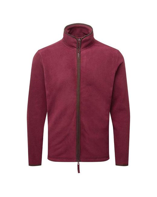 PREMIER Red Artisan Fleece Jacket for men