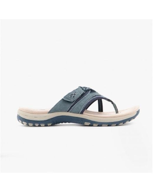Free Spirit Blue Juliet Ladies Toe Post Sandals