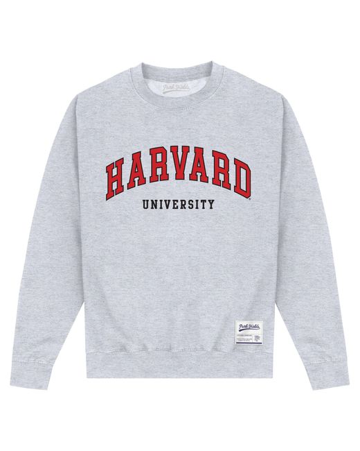Park Fields Gray Harvard University Script Heather Sweatshirt Cotton