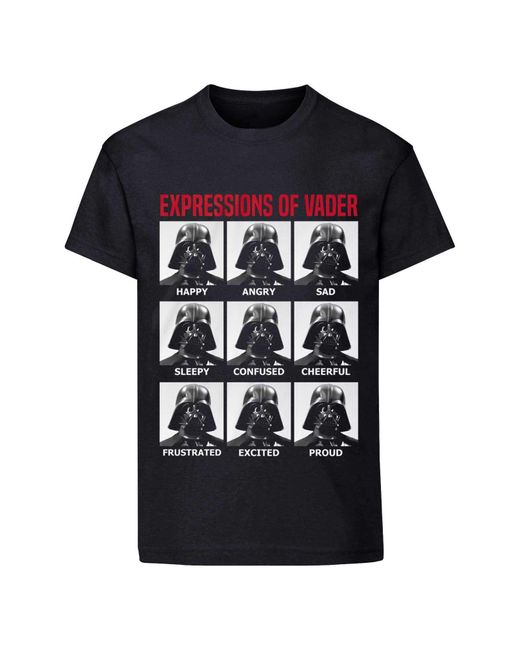Star Wars Black Adult Expressions Of Vader T-Shirt Cotton
