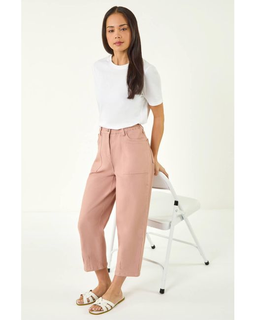 Roman Natural Petite Pocket Front Cropped Jeans