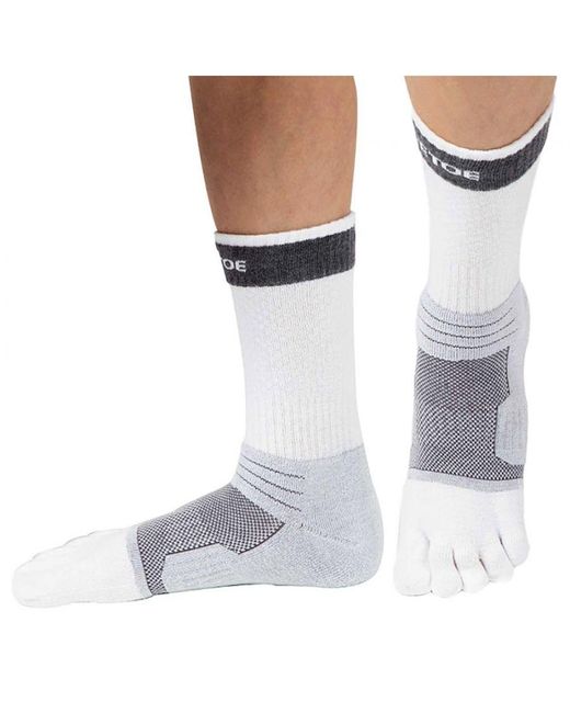 Toetoe White Ladies Tennis Breathable Cushioned Ankle Sports Toe Socks for men