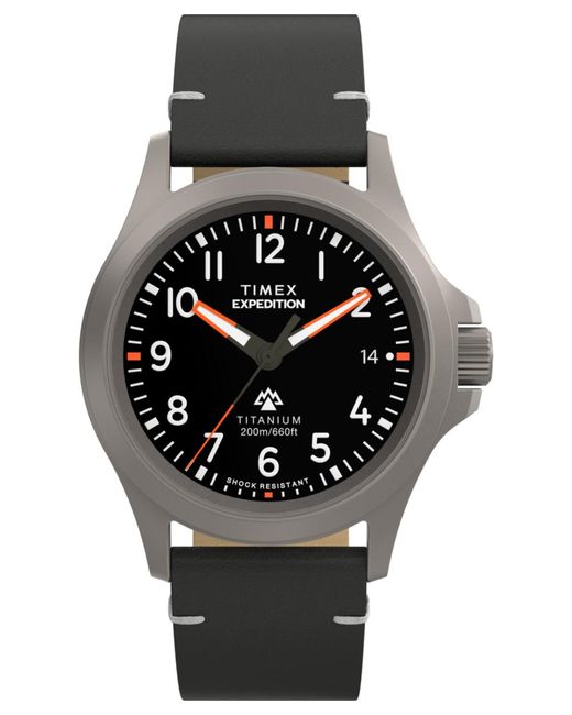 Timex Black Expedition North Field Post Watch Tw2W78000 Leather for men