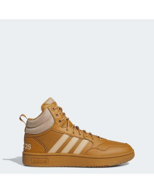 Adidas Brown Hoops 3.0 Mid Lifestyle Basketball Classic Fur Lining Winterized Shoes