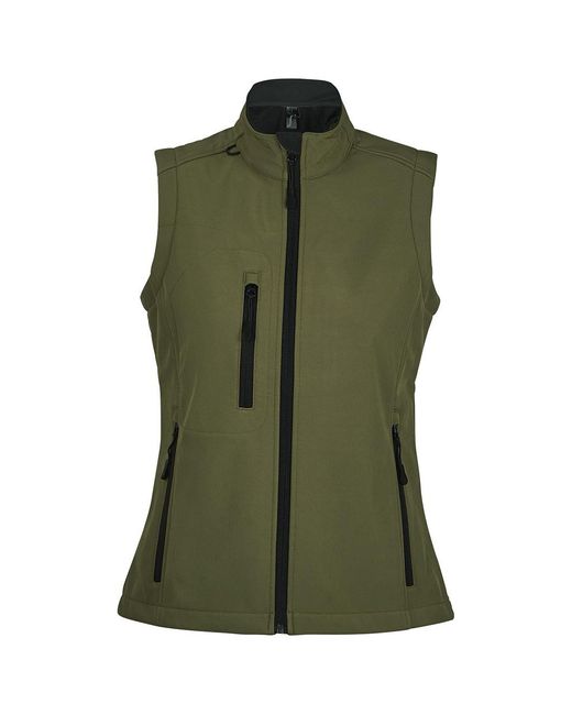 Sol's Green Ladies Rallye Soft Shell Bodywarmer Jacket (Dark)