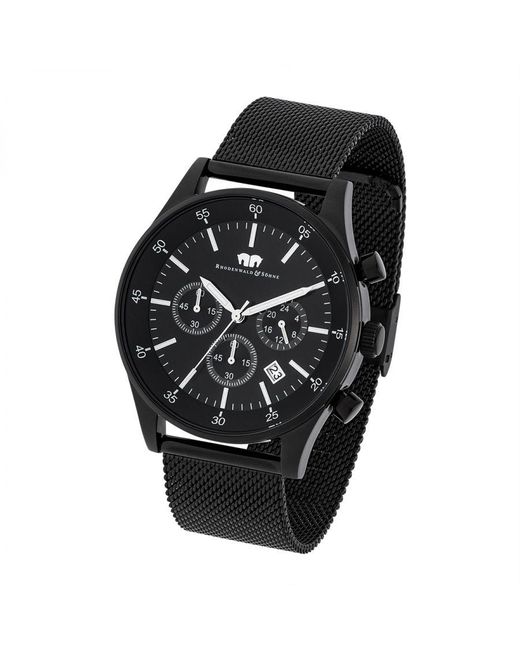 Rhodenwald & Söhne Black Stainless Steel Watch 45,0Mm for men