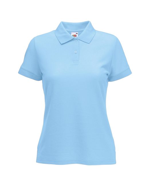 Fruit Of The Loom Blue Lady-Fit 65/35 Short Sleeve Polo Shirt (Sky)
