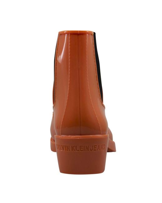 Calvin Klein Brown Carol Rubber Wellington Boots