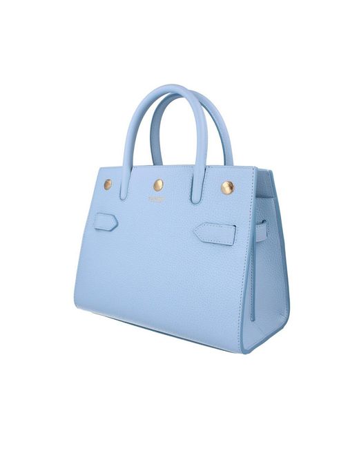 Burberry Blue Tote Top Handle Bag
