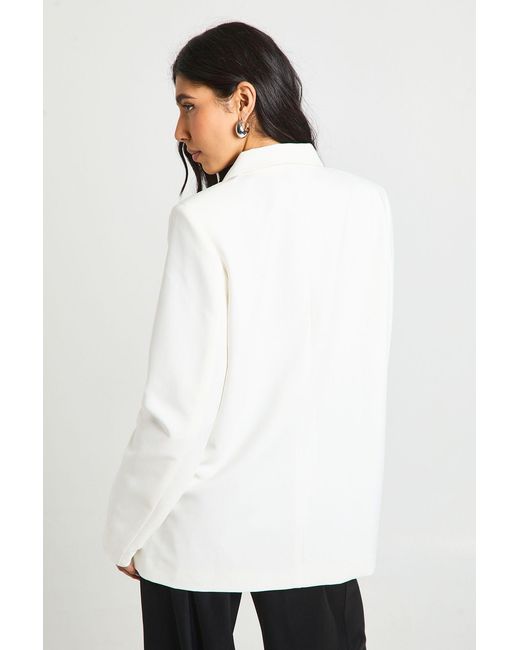 Boohoo White Tall Essential Oversized Blazer