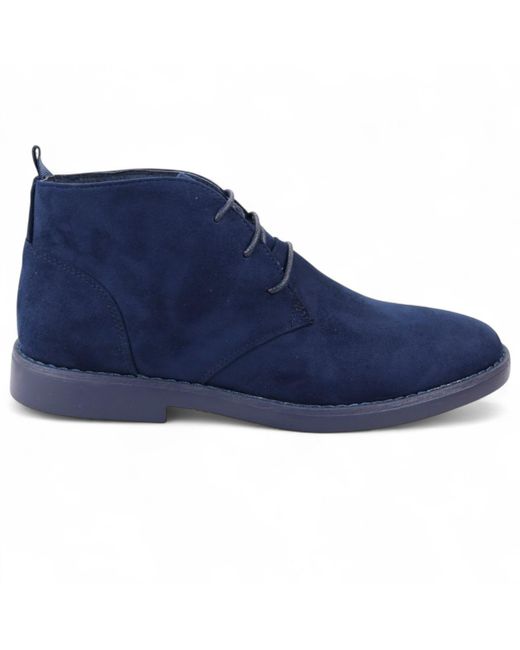 Infinity Leather Blue Premium Desert Style Suede Chukka Boots Faux Leather for men